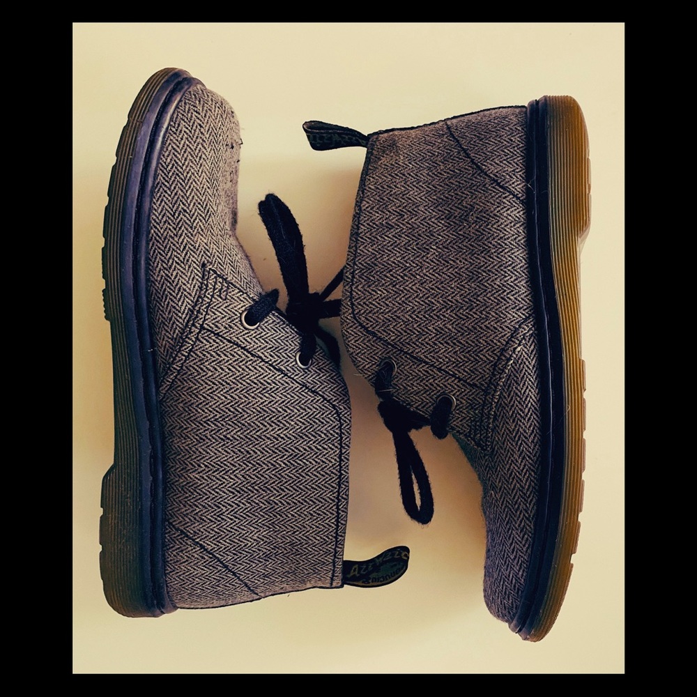 Grey herringbone Doc Martens hightops